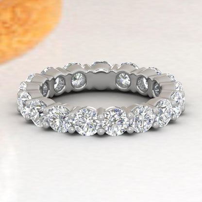 4 Carat Diamond Eternity Wedding Band Ring in 14K Gold - IGI Certified (Premium Collection)
