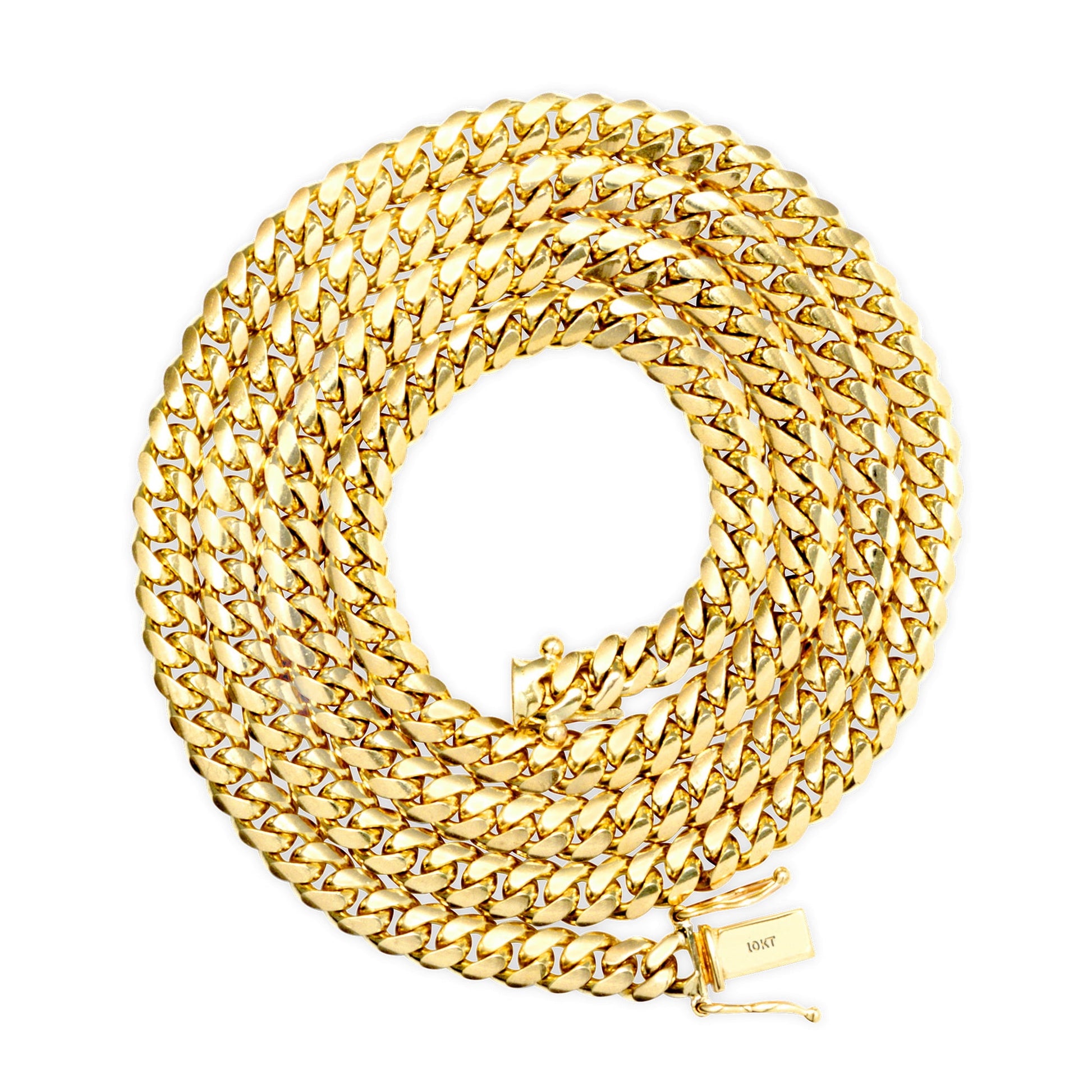 10K Real Yellow Gold Solid Miami Cuban Link 5Mm Chain Bracelet (7"-9") Italian Jewelry for Men