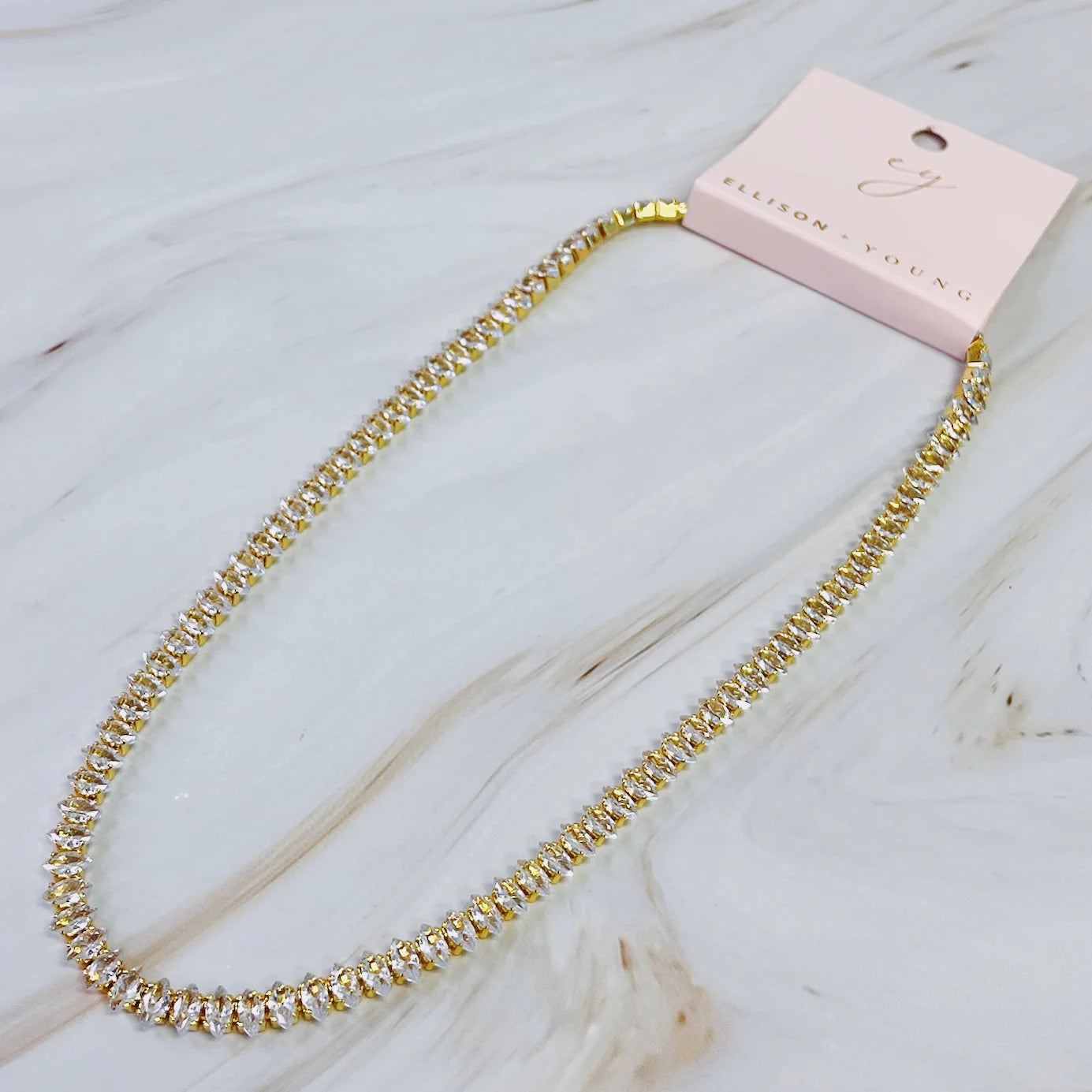 Marquise Cut Sparkle Tennis Necklace