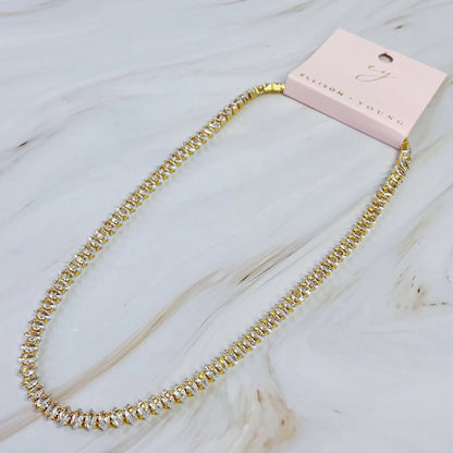 Marquise Cut Sparkle Tennis Necklace
