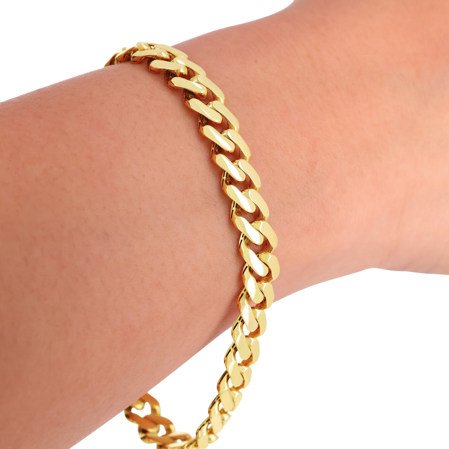 14K Real Yellow Gold Royal Monaco 7.5Mm Miami Cuban Link Bracelet (7"-9") Italian Jewelry for Men & Women