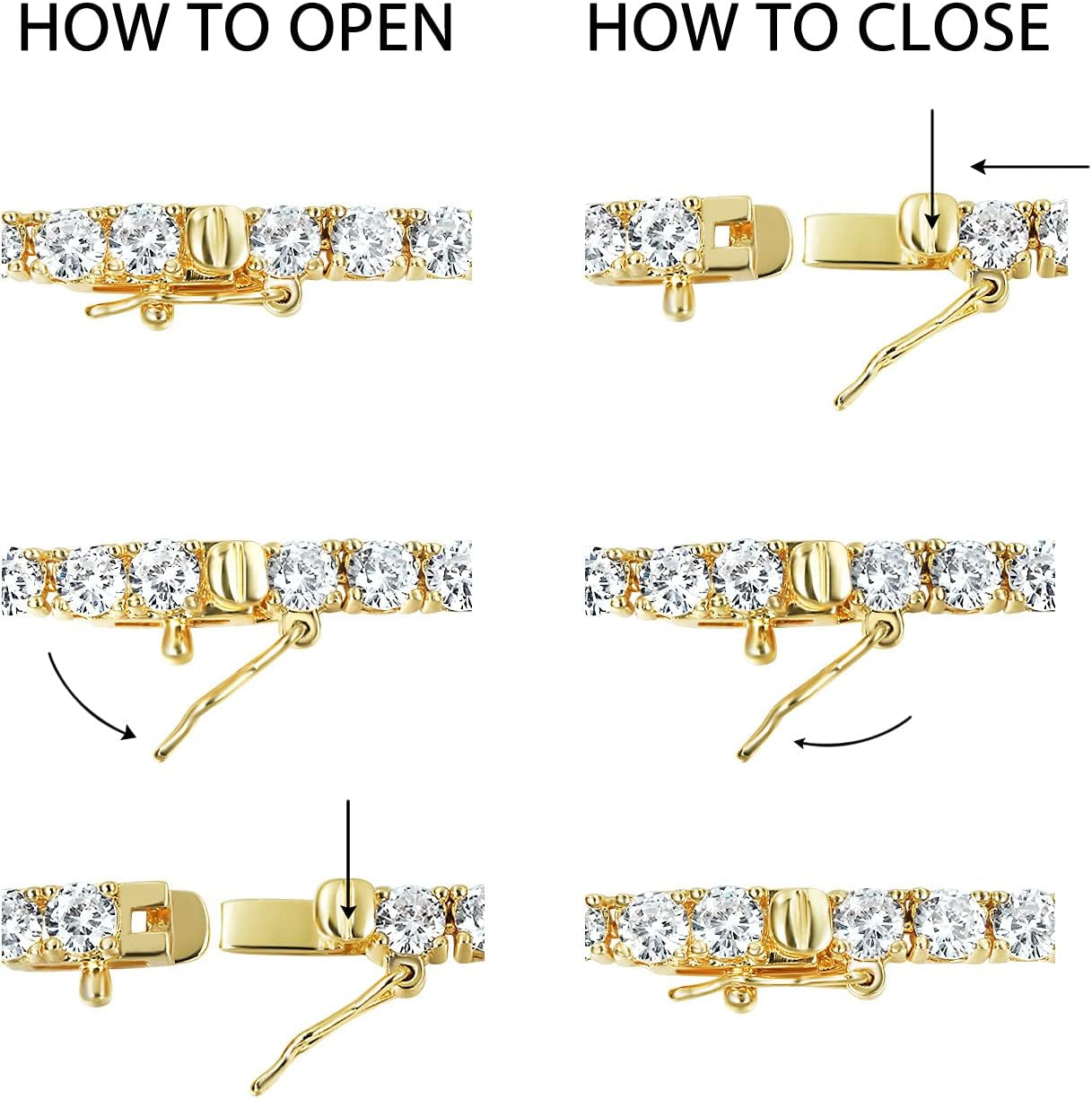 4.0Mm CZ Tennis Necklace, 18K White/Yellow Gold Plated 4.0Mm round Cubic Zirconia Classic Tennis Necklace 16-24 Inches