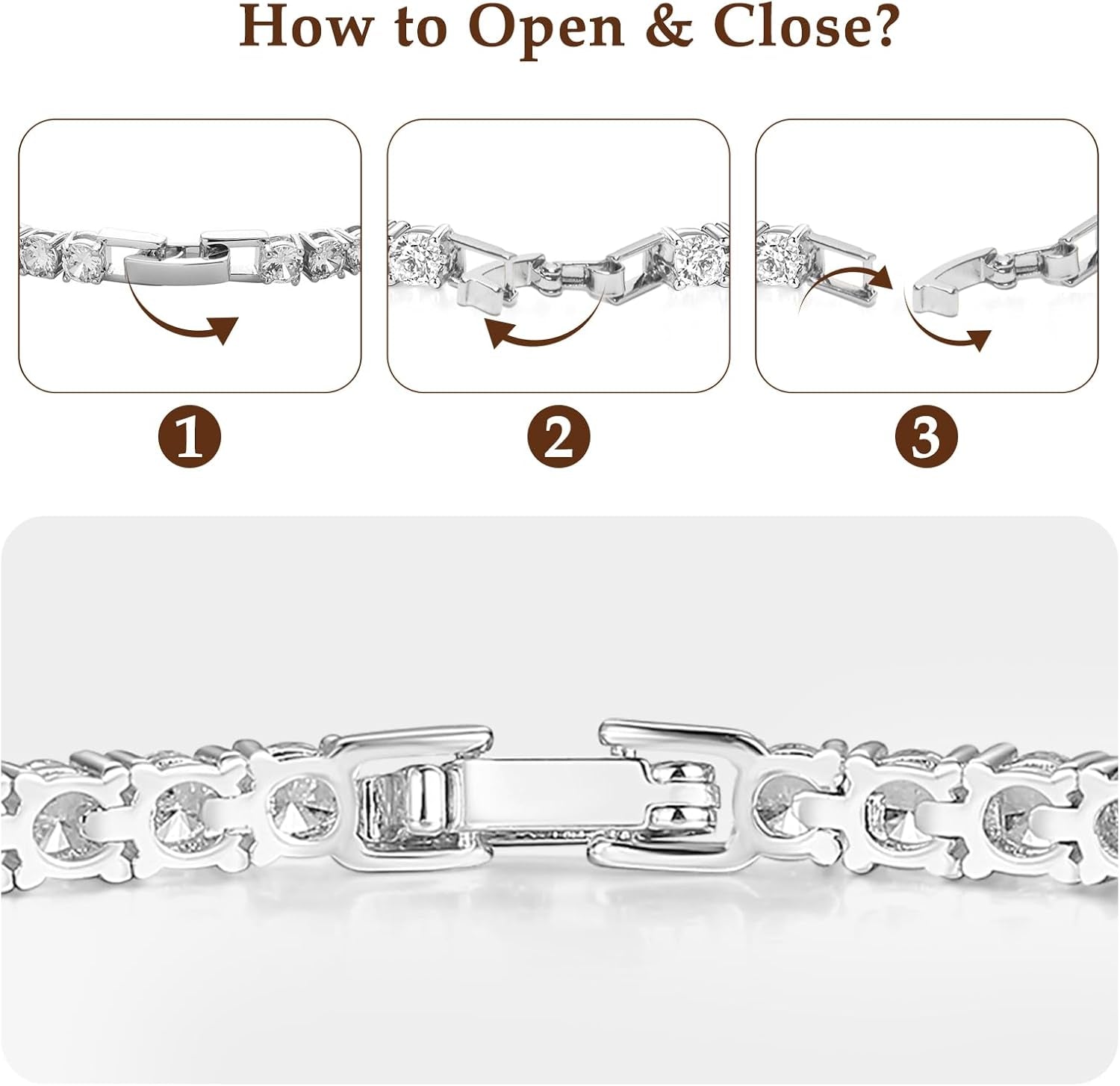 Adjustable Tennis Bracelet for Women - 14K Gold/White Gold Plated Bracelets