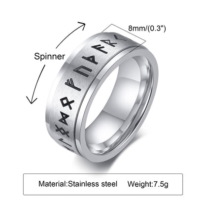 Men'S Anxiety Ring, Stainless Steel Viking Fidget Rings