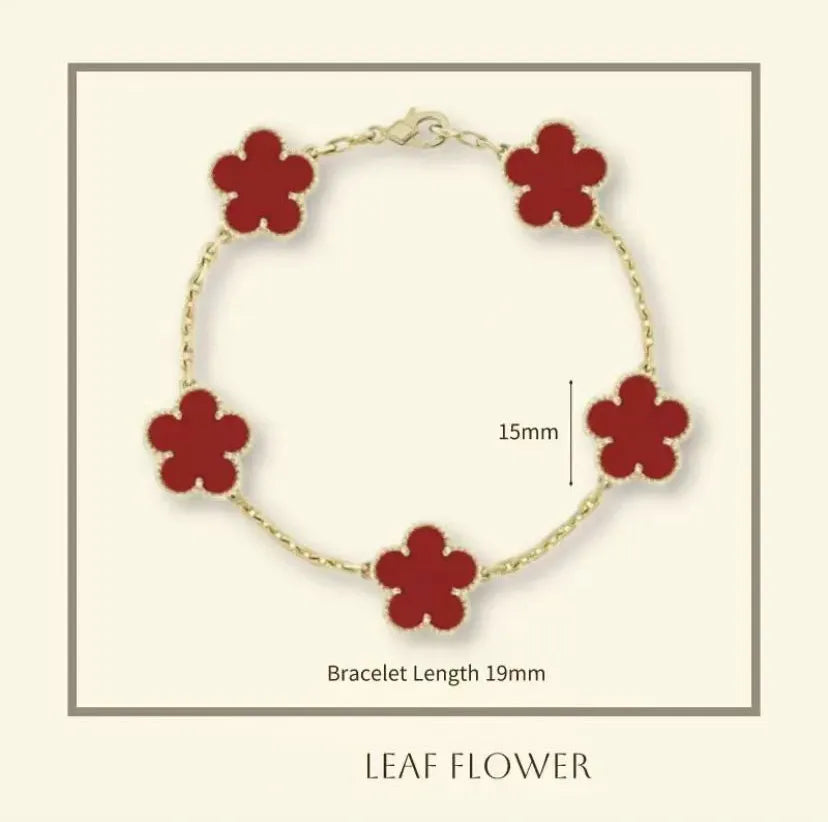 Clover Bracelet for Men and Women Jewelry Leaf Bracelets 18K Gold Silver Plate Agate Diamond Fashion Charm Chain Wedding Gift Party