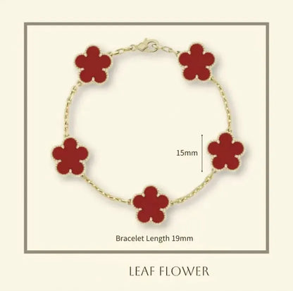 Clover Bracelet for Men and Women Jewelry Leaf Bracelets 18K Gold Silver Plate Agate Diamond Fashion Charm Chain Wedding Gift Party