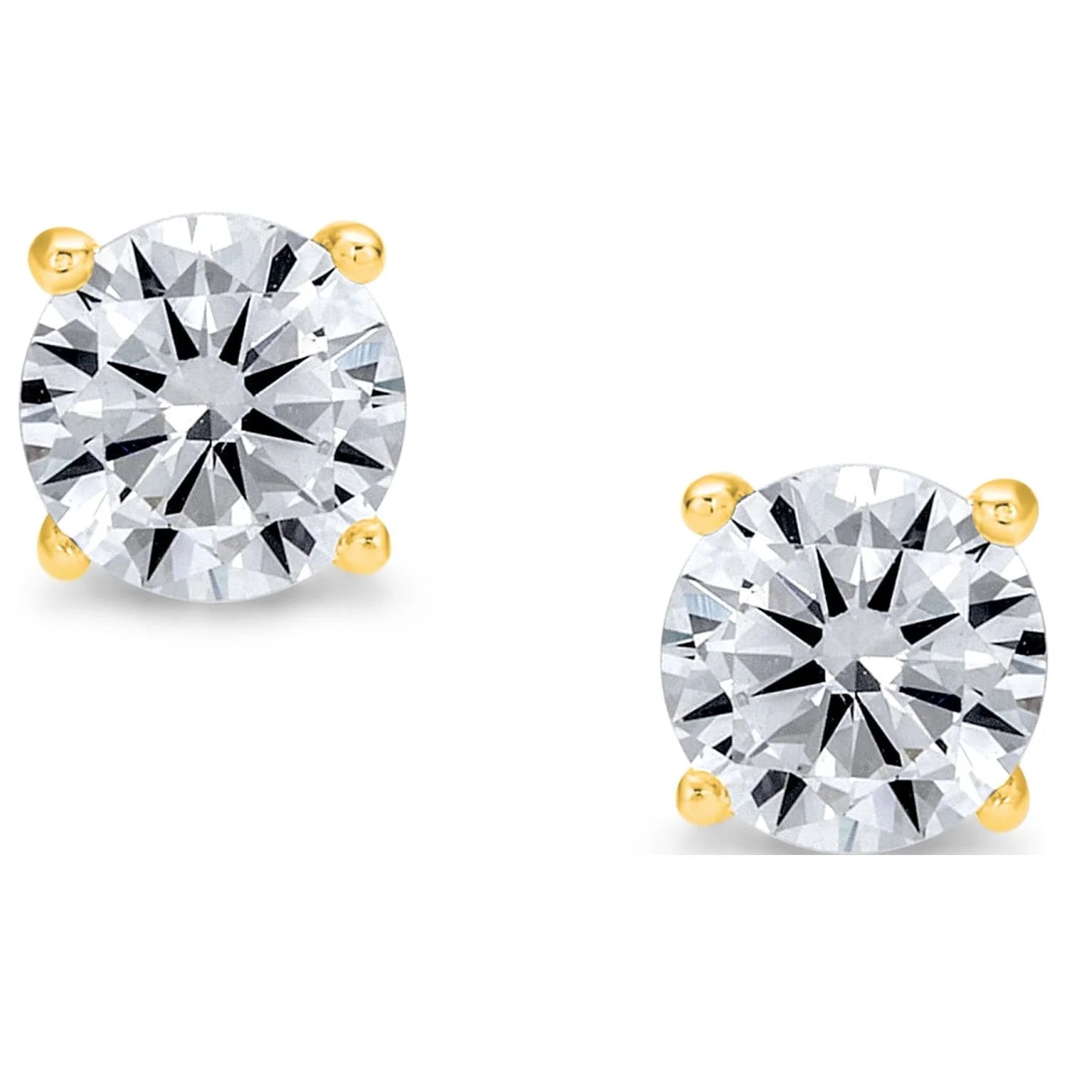 Womens Classic round CZ Stud Earrings Sterling Silver Rose Gold 1CT-5CTW Unisex Jewelry