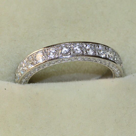 Gorgeous Silver Rings for Women Simulated White Sapphire Rings Jewelry Size 6-10