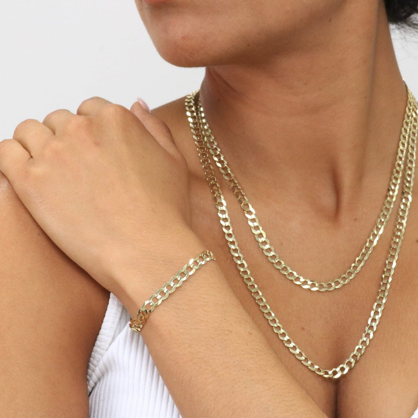 14K Real Yellow Gold Solid Cuban Curb Link 6Mm Chain Bracelet (7"-9") Italian Jewelry for Men & Women