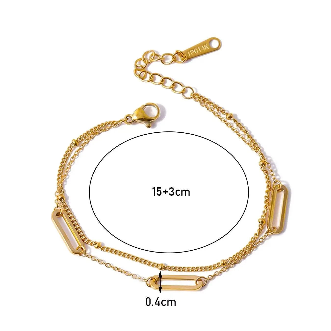 Popular Vintage Bracelet 18K Gold Plated Chain Stainless Steel Waterproof Handmade Disc round Bracelet for Women