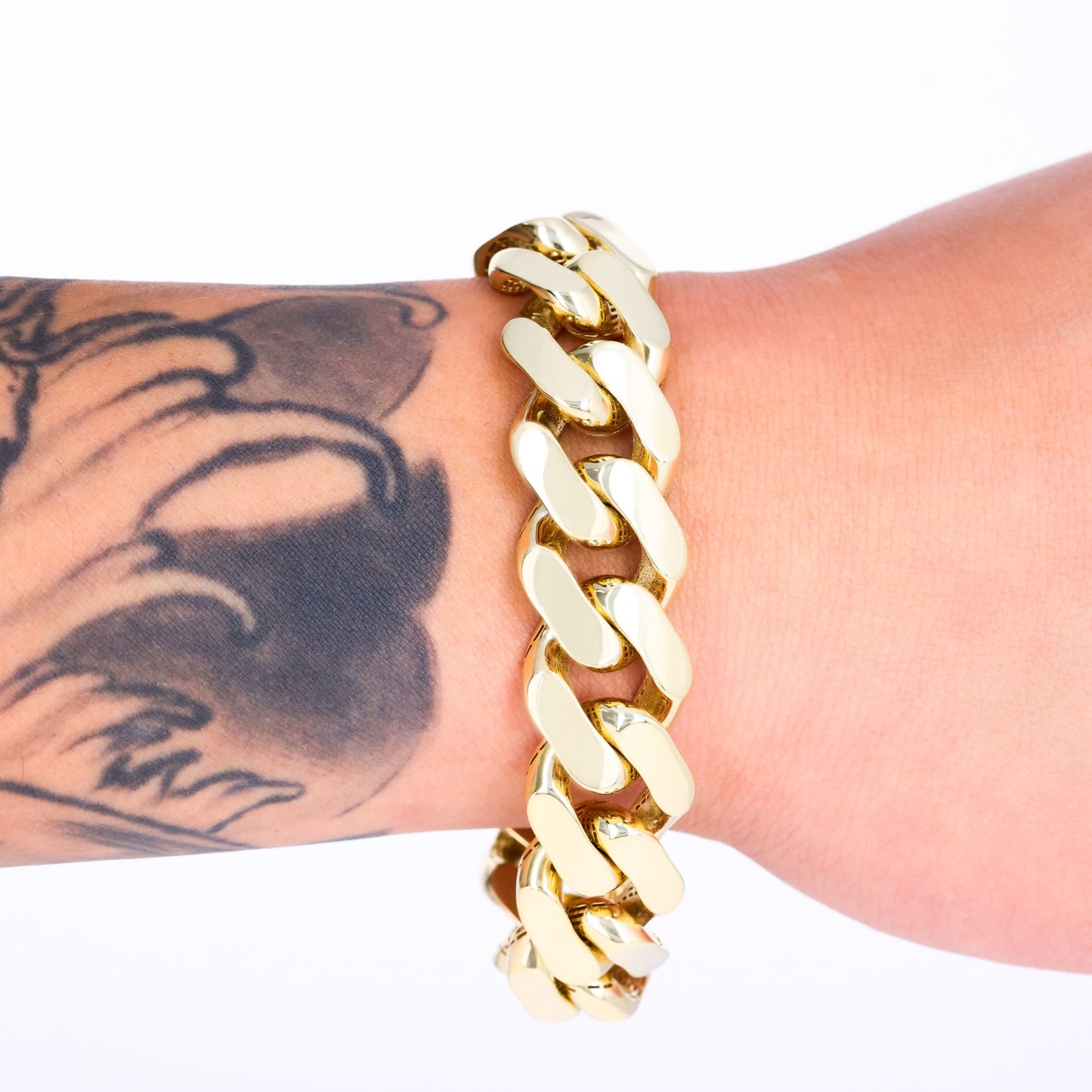 14K Real Yellow Gold Royal Monaco Miami Cuban Link Bracelet 7"-9" (5Mm-17Mm) Italian Jewelry for Men & Women