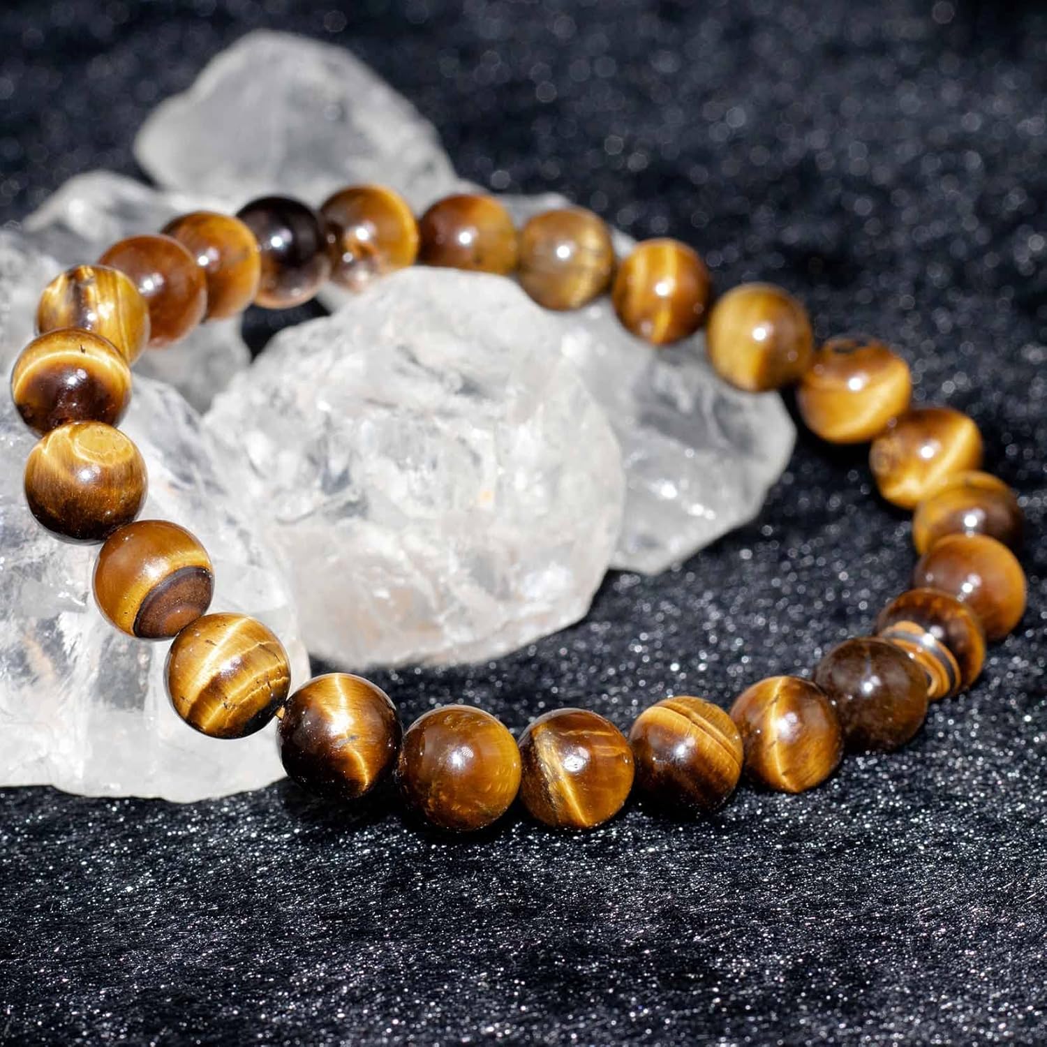 8Mm Natural Gemstone Stretch Bracelet, Handmade Unisex Crystal Bracelets for Meditation, Yoga, Spiritual Healing & Positive Energy