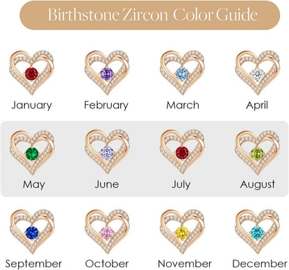 Forever Love Heart Stud Earrings for Women, 925 Sterling Silver Birthstone Heart Stud Earrings Mother'S Day Gift Anniversary Birthday Jewelry Gifts for Women Wife Her
