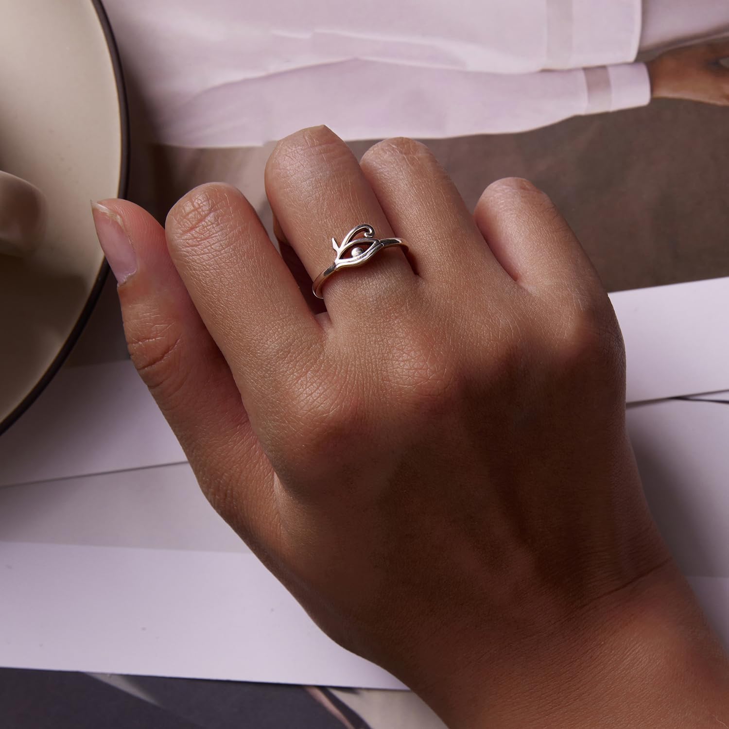 Snake Ring for Women Adjustable Dog Paw Earring S925 Sterling Silver Hypoallergenic Ring Vintage Sanke Wrap Stacking Statement Rings for Women Girls