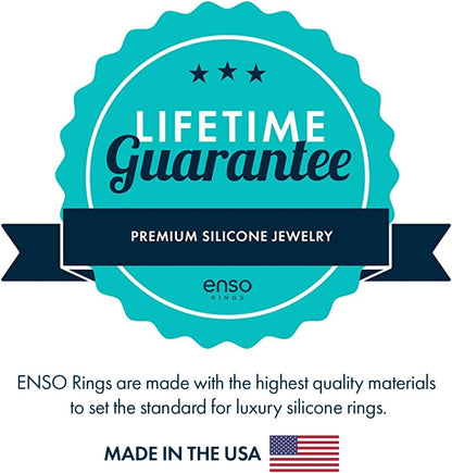 Thin Elements Silicone Ring Infused with Precious Elements – Stackable Wedding Engagement Band – 4.3Mm Wide, 1.75Mm Thick