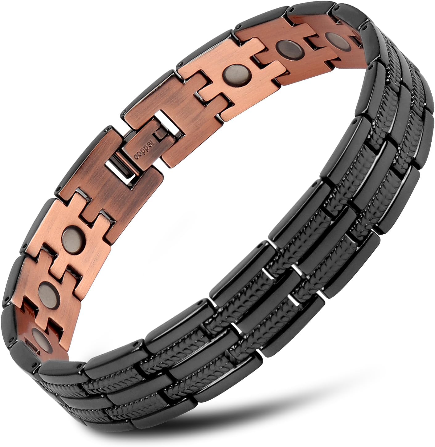 Mens Copper Bracelet for Magnetic Adjustable Bracelets
