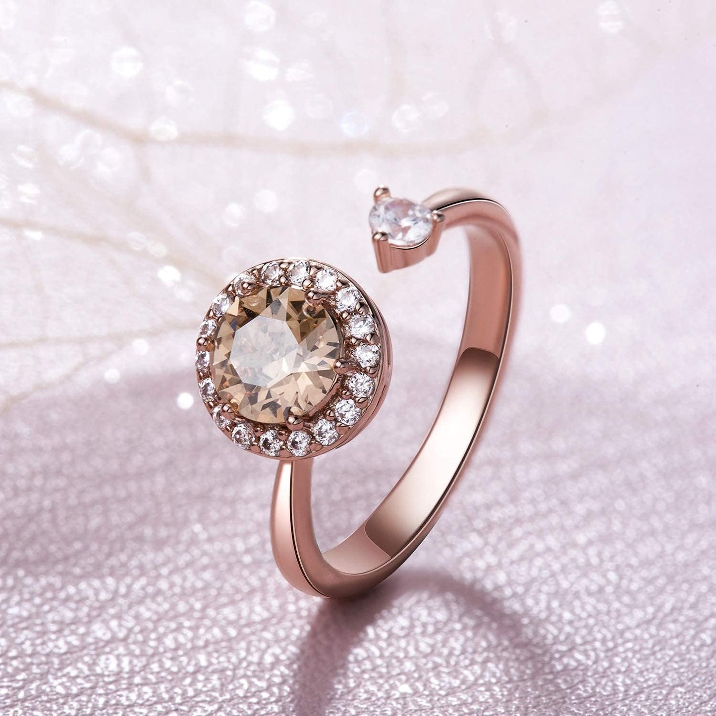 Fidget Ring Birthstone Rings for Women Thumb Rings Fidget Ring Women Rose Gold Ring Spinner Ring Anxiety Ring for Women Cubic Zirconia Ring