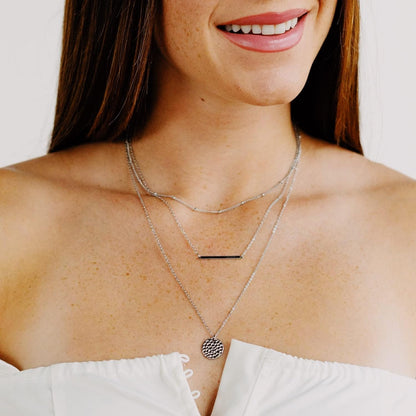 Necklace for Women, 14K Gold-Plated Dainty Choker, Silver Layered Necklaces for Women, Trendy Beach Jewelry