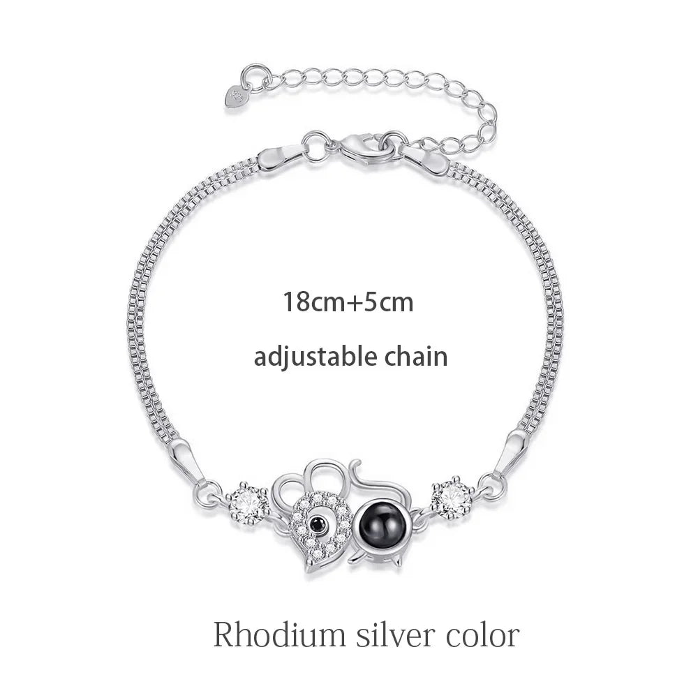 100 Languages I Love You Bracelet Heart Wedding Romantic I Love You Projection Bracelets for Women Lady Girl Friend Gifts