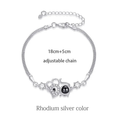 100 Languages I Love You Bracelet Heart Wedding Romantic I Love You Projection Bracelets for Women Lady Girl Friend Gifts