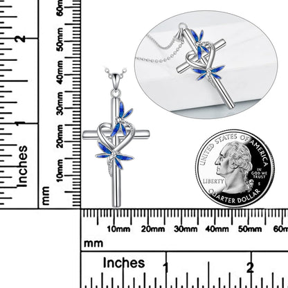 Hummingbird/Ladybug/Dragonfly Necklace Jewelry for Women Sterling Silver Cross Hummingbird Daisy Necklace Gifts