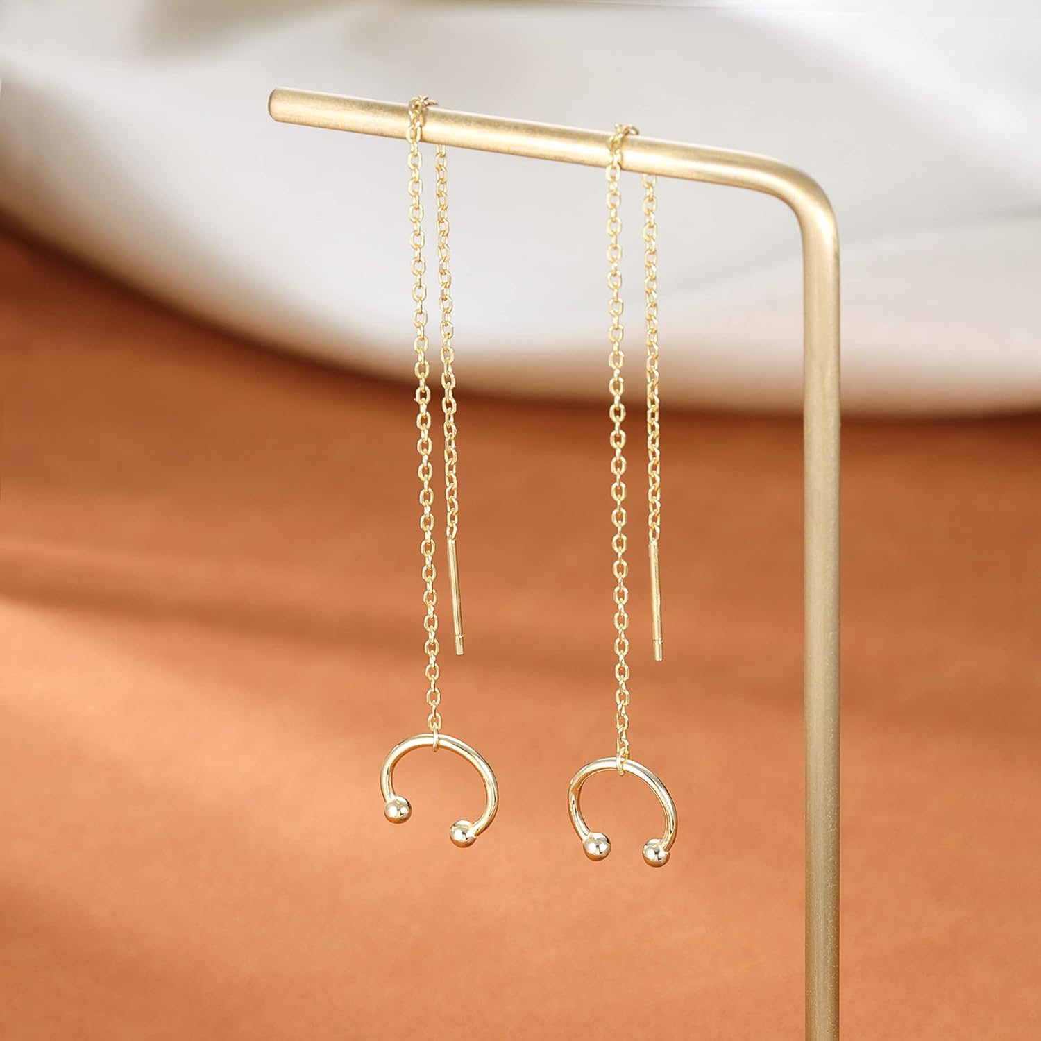 Sterling Silver Cuff Earrings and Chain for Women - Crawler and Wrap Climber Earrings