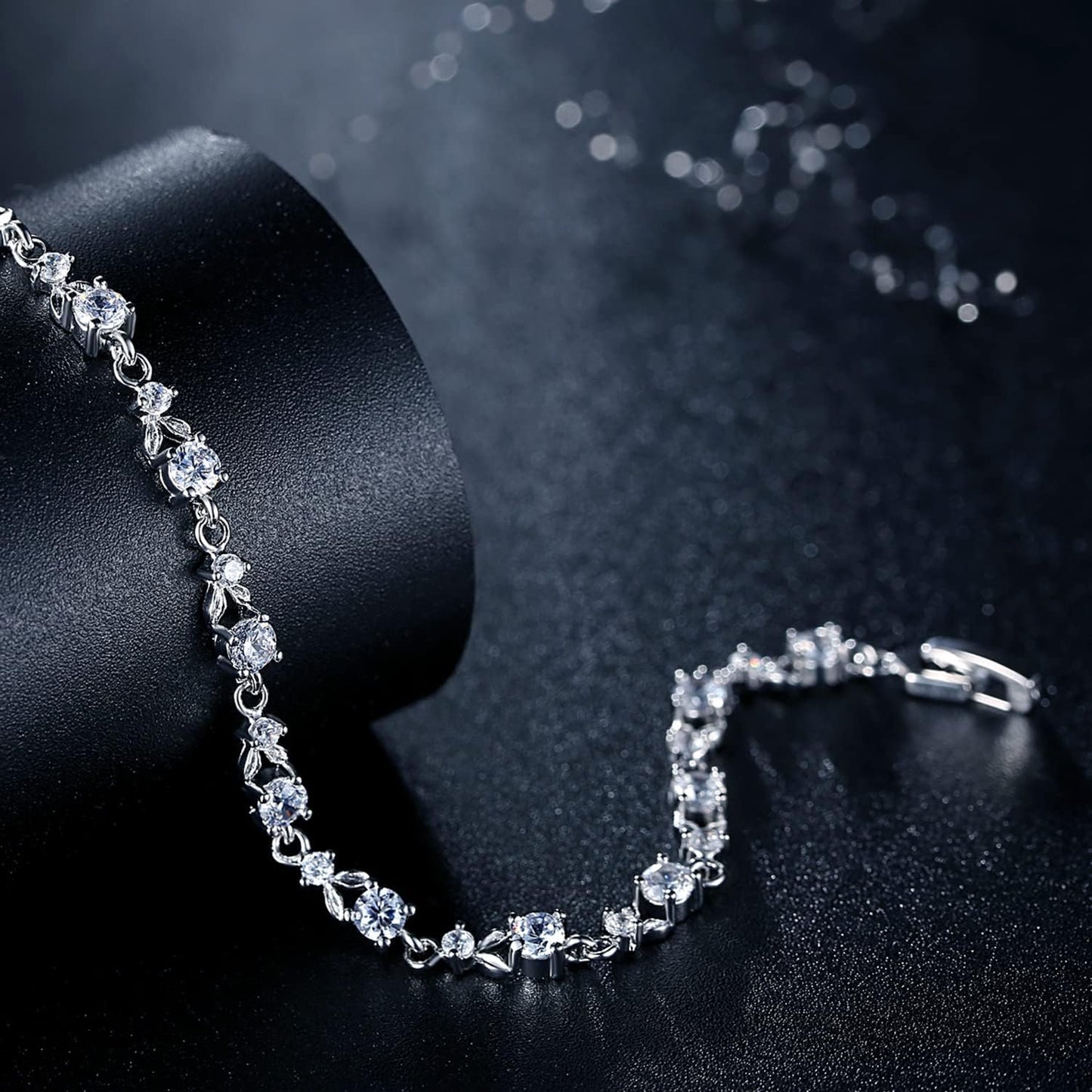 White Gold Plated 3Mm CZ Classic Tennis Wedding Bracelets for Brides Cubic Zirconia| White Gold Bracelets for Women | Size 6.5-8 Inch