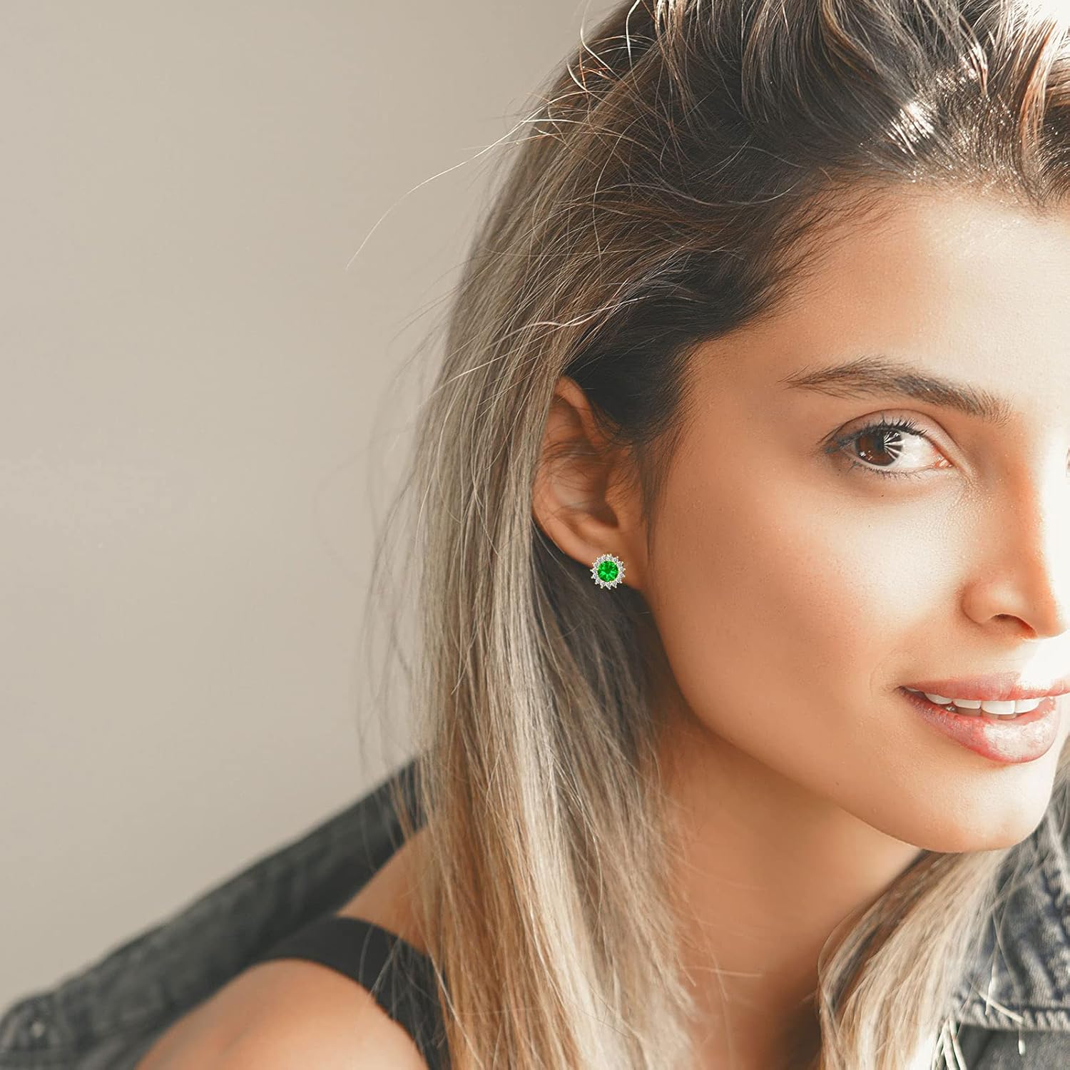 Gold Huggie Hoop Earrings for Women Cubic Zirconia Small Hoop Earrings 14K Gold Plated Sterling Silver Post Tiny Cartilage Hoop Earrings for Women
