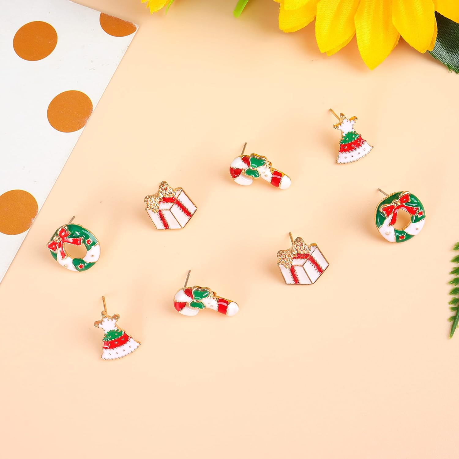 Christmas Earrings for Women Rhinestone Pearl Bow Earrings Holiday Jewelry Gifts Christmas Outfits for Women Stocking Stuffers