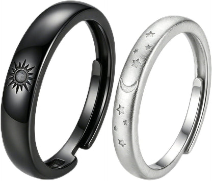 18K Gold-Plated Adjustable Sun & Moon Promise Ring