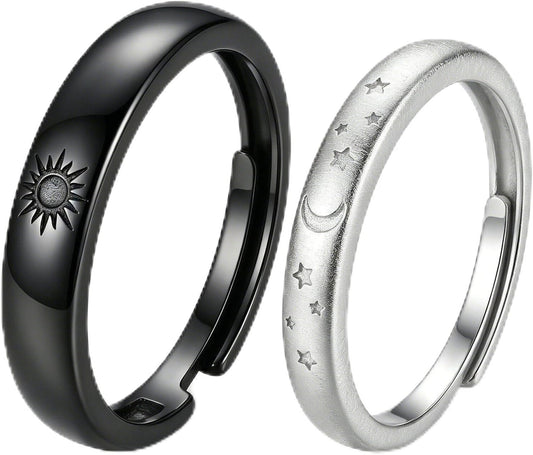 18K Gold-Plated Adjustable Sun & Moon Promise Ring
