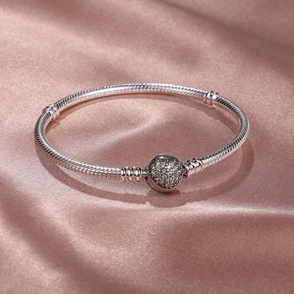 Snake Chain Charm Bracelets for Charm 925 Sterling Silver Jewelry Bracelet Fits Any Charm Gift for Women