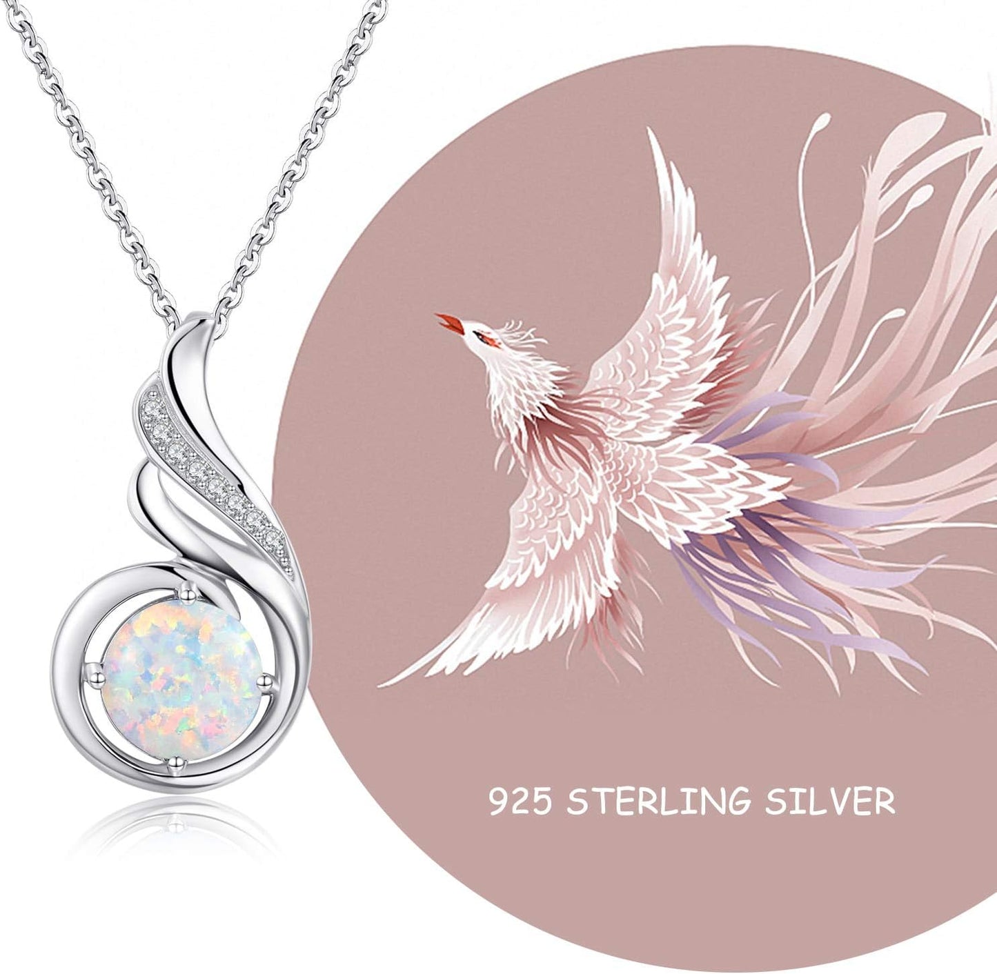 Birthstone Gemstone Necklaces for Women 925 Sterling Silver Dainty Pendant Jewelry Valentines Mothers Day Christmas Birthday Gifts for Mom Girlfriend Wife Daughter