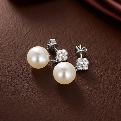 Pearl Drop Earrings for Women 925 Sterling Silver Dangling Earring Small and Elegant Dangly Lightweight Jewelry