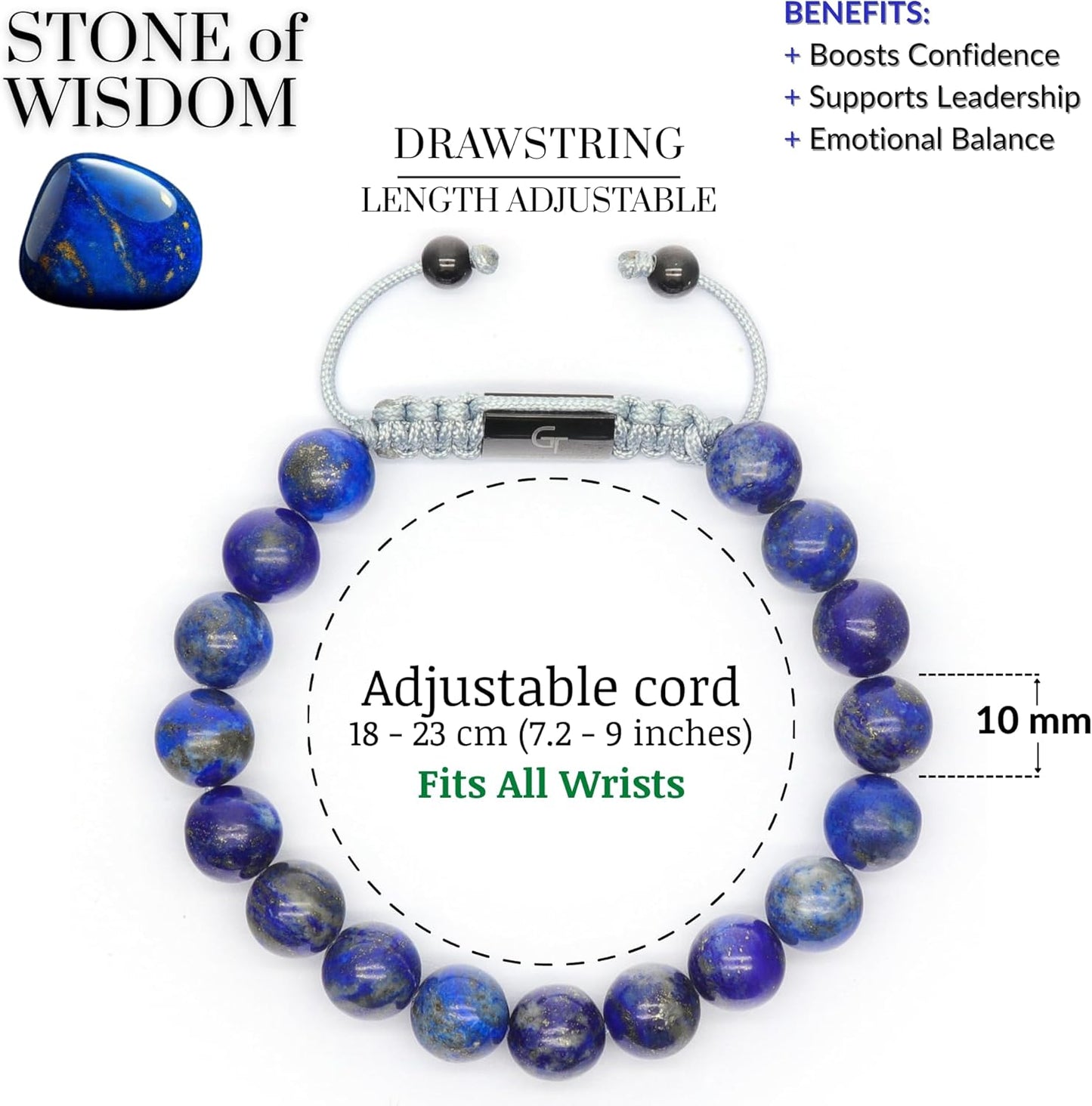 Bracelet for Men, Adjustable Beaded Bracelet