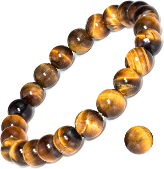 8Mm Natural Gemstone Stretch Bracelet, Handmade Unisex Crystal Bracelets for Meditation, Yoga, Spiritual Healing & Positive Energy