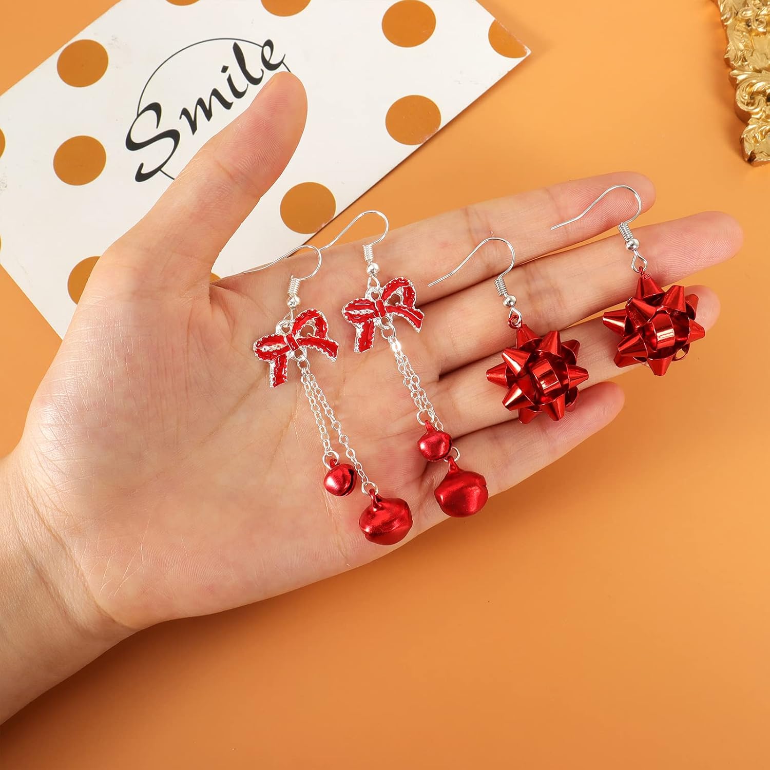 Christmas Earrings for Women Stocking Stuffers Christmas Tree Snowflake Bow Bell Dangle Earrings Xmas Holiday Jewelry Gifts Outfits Accessories