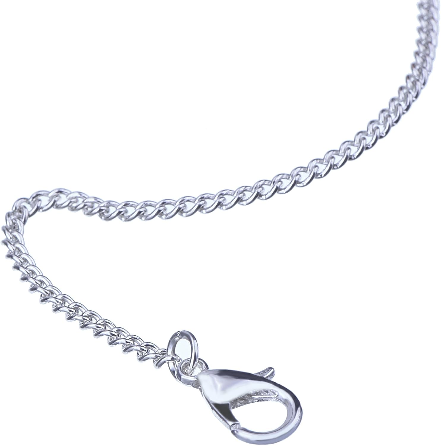 12 Pack Iron DIY Chain Necklaces Lobster Clasp Link Chain Necklaces Silver Plated (20 Inch)