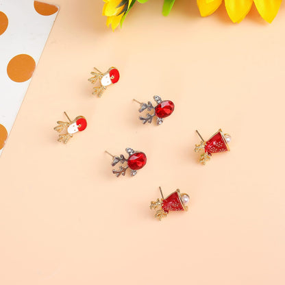 Christmas Earrings for Women Rhinestone Pearl Bow Earrings Holiday Jewelry Gifts Christmas Outfits for Women Stocking Stuffers