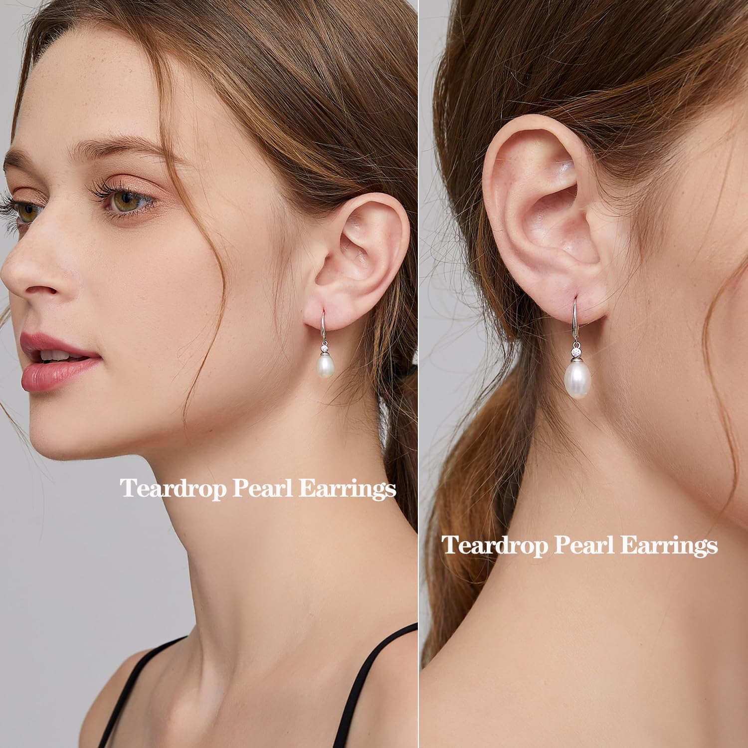 Pearl Earrings for Women 925 Sterling Silver Hook Earrings Dangle Drop Pearl Earrings Silver Drop Earrings for Women, Come with Gift Box