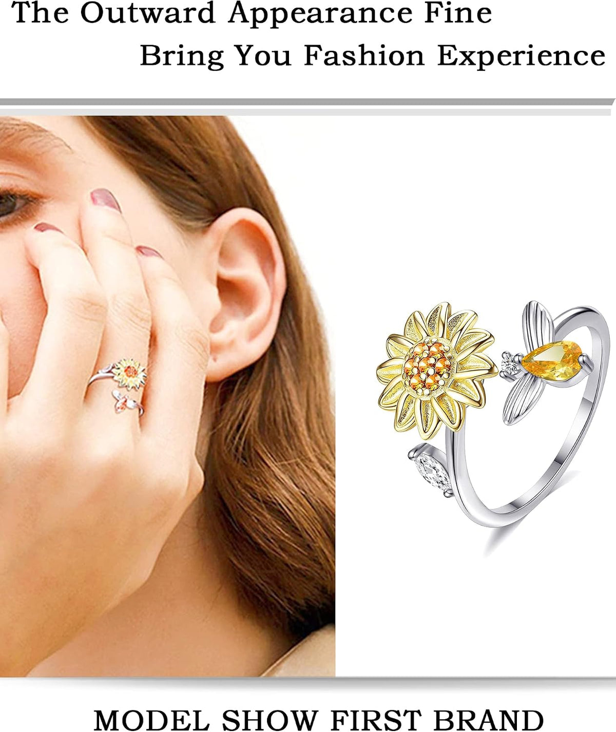 Rotatable Anxiety & Fidget Spinner Ring
