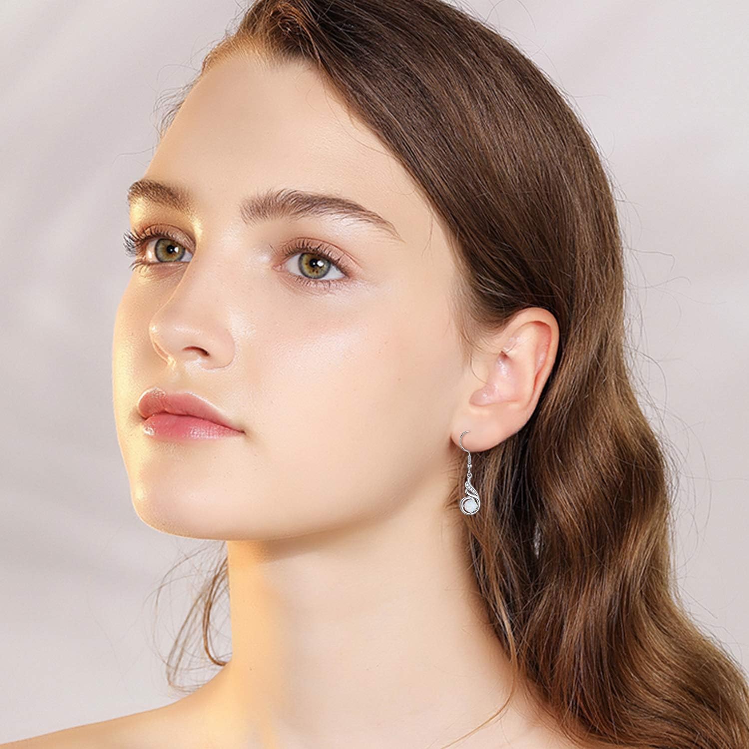 Phoenix Drop Earrings 925 Sterling Silver Dangle Dangly Dangling Earring Birthstone Jewelry Birthday Gift for Women Ladies