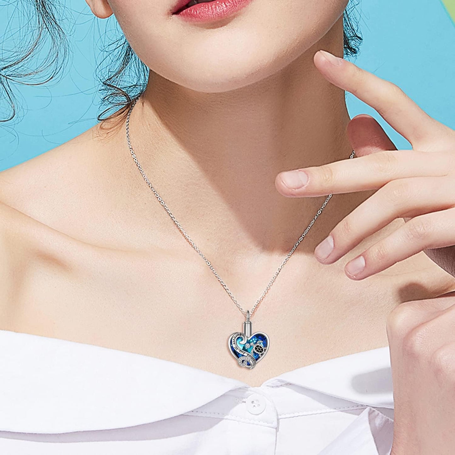 Urn Necklaces for Ashes Sterling Silver Cremation Jewelry for Ashes Urns for Human Ashes Pendant Necklace with Funnel Filler Kit