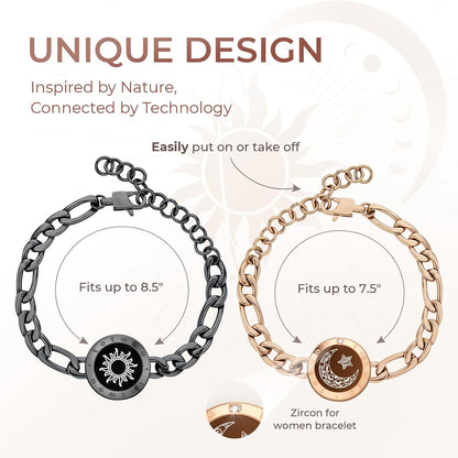 TOTWOO Sun & Moon Smart Touch Couple Bracelets
