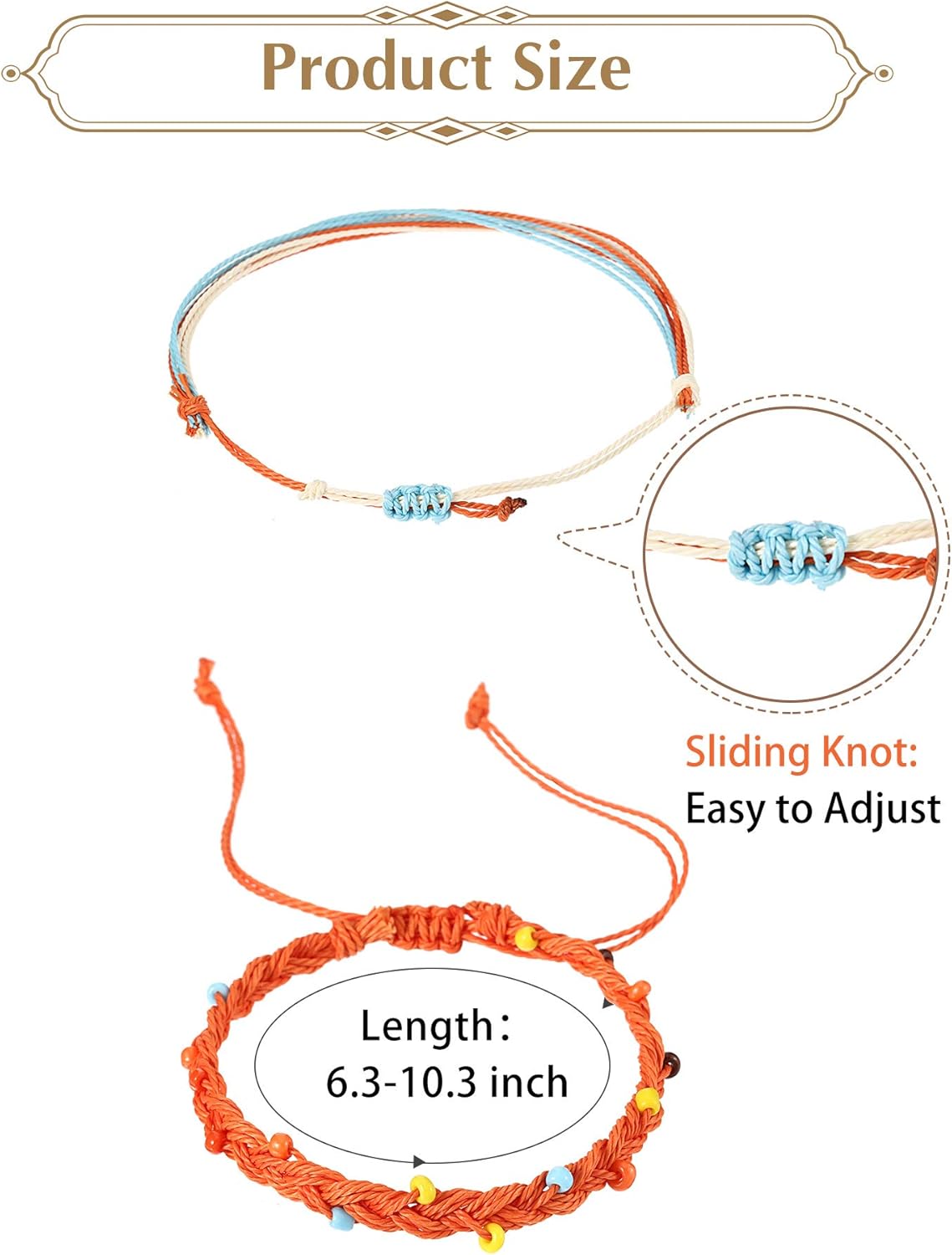 21 Pieces Surfer Wave Bracelet Ocean Wave Adjustable Waterproof Handmade Friendship Bracelet Anklet Jewelry for Women