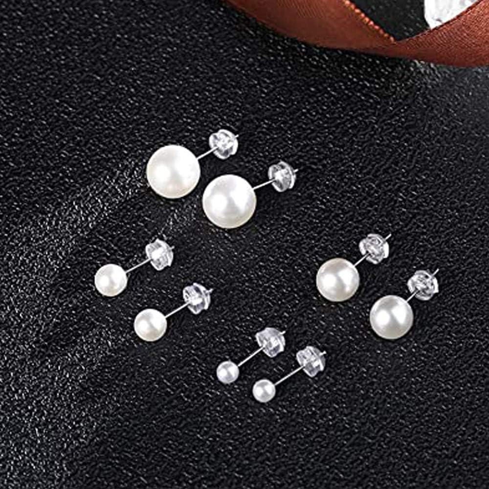 Pearl Stud Earrings Freshwater Pearl Ear Rings Hypoallergenic Earrings 4Mm-12Mm for Women Bridesmaids Gifts