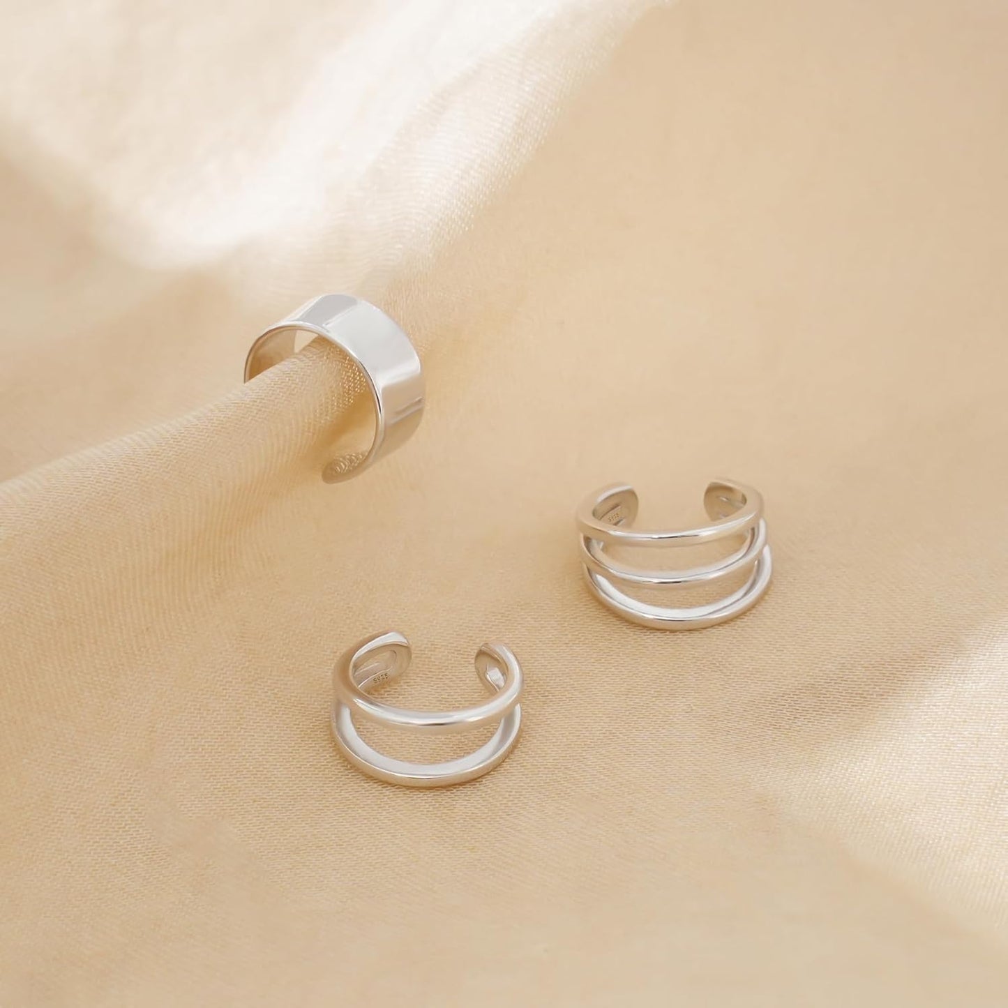 Cuff Earrings 925 Sterling Silver Ear Cuff Earrings Non-Piercing Fake Helix Cartilage Cuff Earrings Various Styles Conch Ear Cuffs Fine Jewelry for Women Man