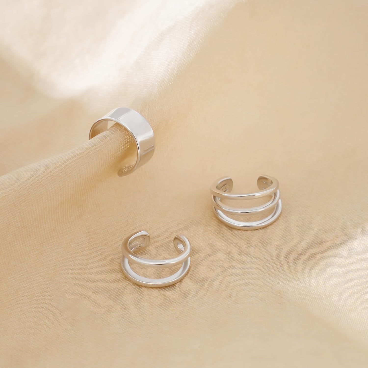 Cuff Earrings 925 Sterling Silver Ear Cuff Earrings Non-Piercing Fake Helix Cartilage Cuff Earrings Various Styles Conch Ear Cuffs Fine Jewelry for Women Man