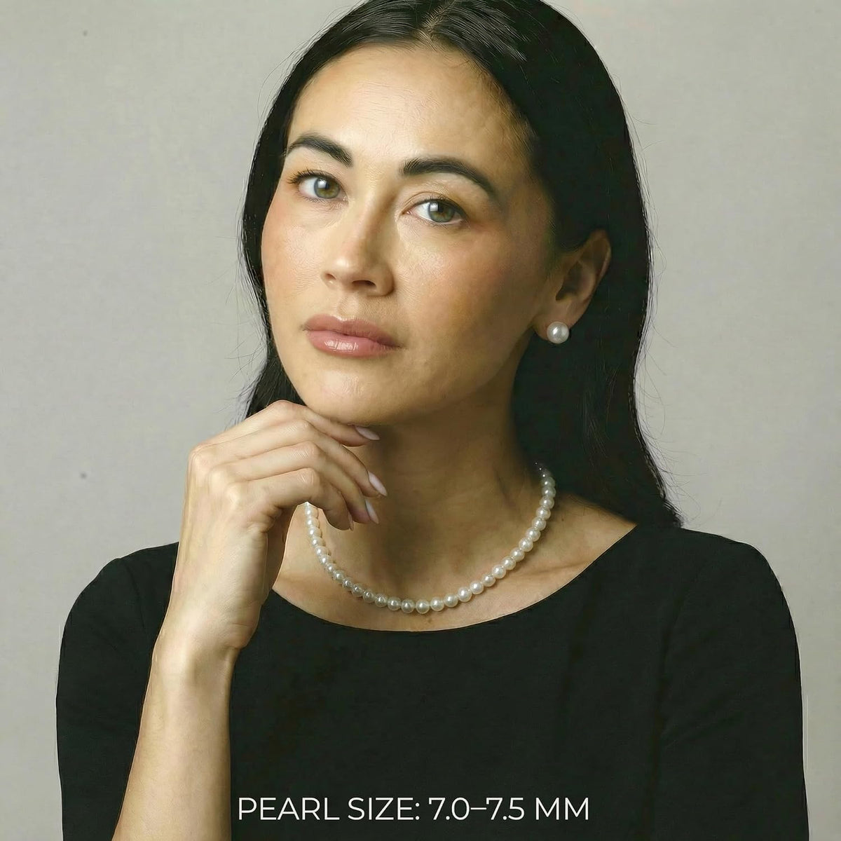 Real Pearl Necklace for Women with AAA+ Quality round White Freshwater Genuine Cultured Pearls