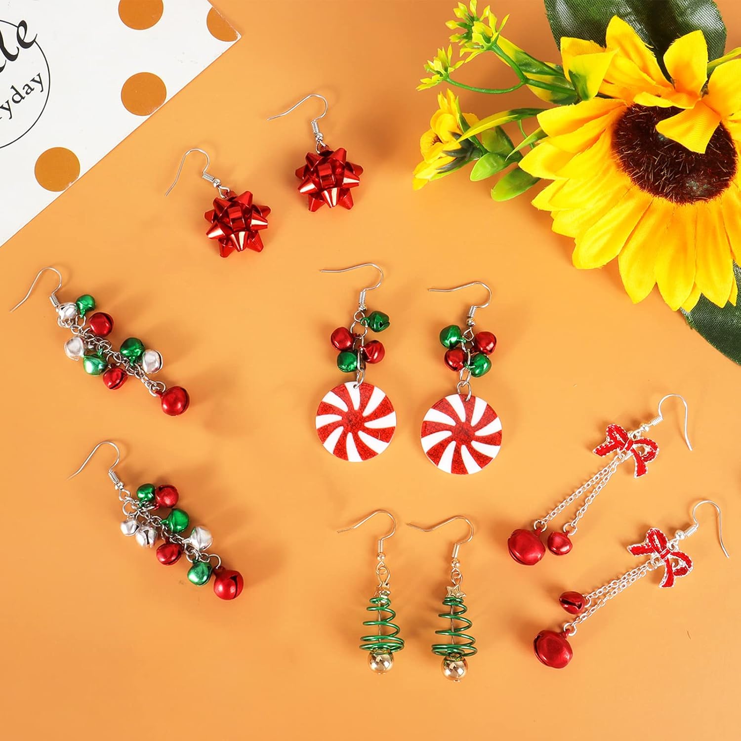 Christmas Earrings for Women Stocking Stuffers Christmas Tree Snowflake Bow Bell Dangle Earrings Xmas Holiday Jewelry Gifts Outfits Accessories